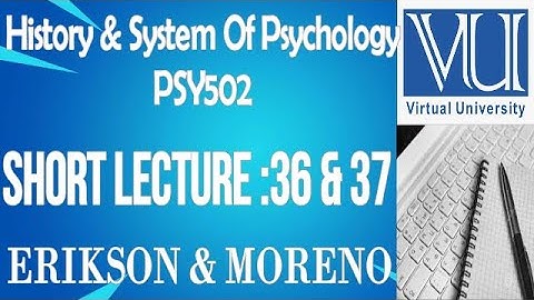 Introduction To History And System Of Psychology/PSY502/Virtual University Short Lecture No 36 & 37