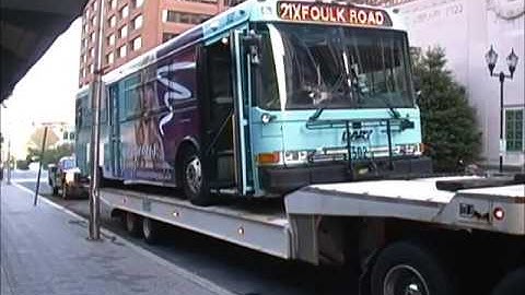 DART First State 2002 NABI 416 13TA Model bus # 502 Toward in back to the bus shop mp4