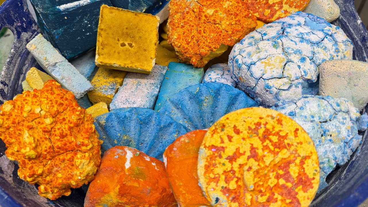 Aquarius Collab 🩵 #18daysofloveASMR • Variety Bucket Crush • Dusty Crunchy Dyed Pasted GymChalk ASMR