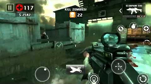 Dead trigger 2 scorpion evo & grenade launcher gameplay iOS level 54 on hard.