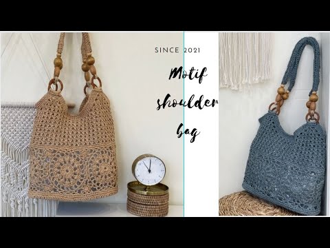 코바늘 가방/ (ENG SUB)뜰래아 모티브 숄더백 <strong>part</strong> 1/Crochet motif <strong>shoulder</strong> bag <strong>part</strong> 1