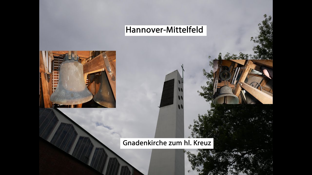 Hannover-Mittelfeld [D.-H] - Glocken der evang. Gnadenkirche, Geläutepräsentation (Turmaufnahme)