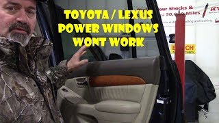 Repairing Toyota Lexus Power Windows Wont Work