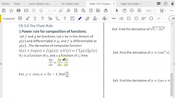 Openstax Calculus Ch 3.6 part 1 Chain rule