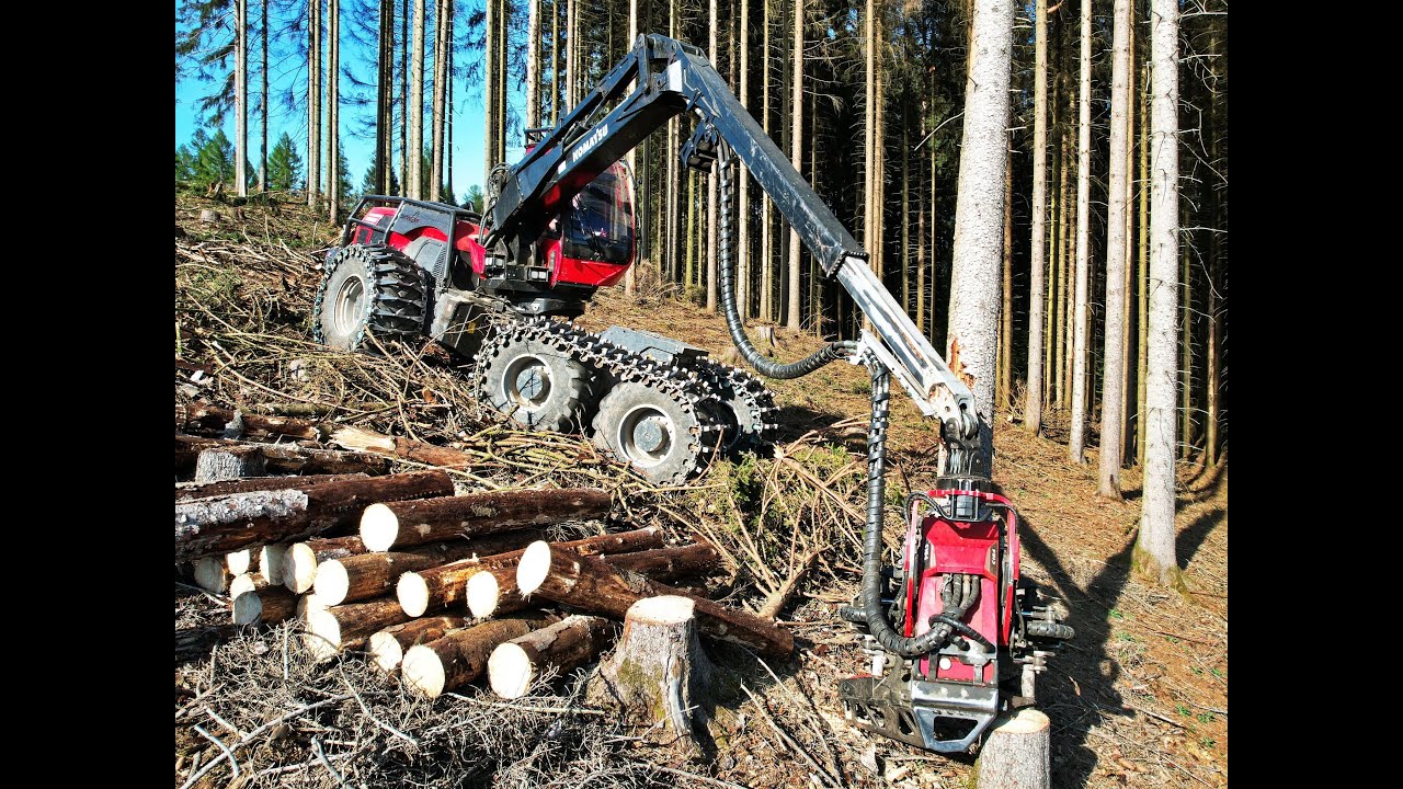 🌲*BIG TREES* • Heavy Komatsu • Komatsu 951 & C164 • HarvesterAction • Forst Stöppler • Fast working🌲