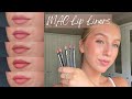 MAC Lip Liner Try On 🖤 | Oak, Subculture, Boldy Bare, Whirl + Spice!