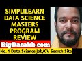Simplilearn Data Science Masters Program Review By BigDatakb.com