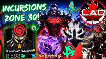 1⭐Summoned Symbiote VS Zone 30 Incursions! Crystal & Rewards Opening! - Marvel Contest of Champions