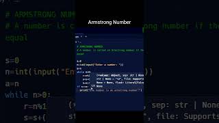 armstrong numbers code in python #coding #python