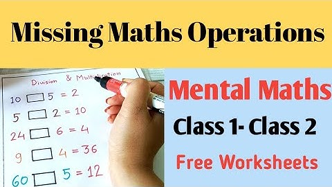 Identify missing operation maths class 1and class 2 || Mentally Maths worksheets