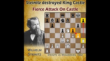 Steinitz destroyed king castle | Steinitz vs Mongredien 1862