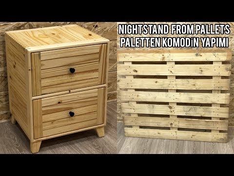 Paletten Komodin Yapimi Making Nightstand From Pallet Diy