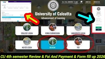 CU 4TH SEM REVIEW FSI FORM FILL UP 2025 PROCESS || HOW TO APPLY FOR CALCUTTA UNIVERSITY REVIEW/FSI??