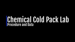 Chemical Cold Pack Lab