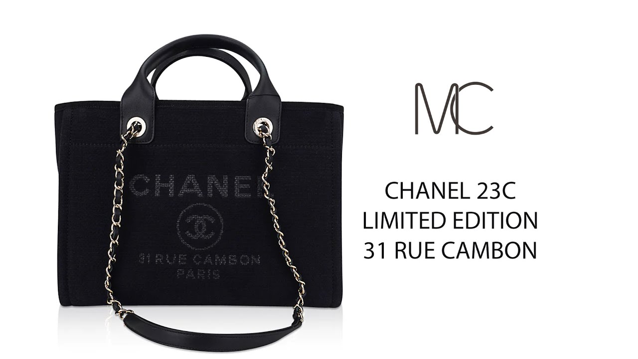 Chanel 23C Limited Edition Black 31 Rue Cambon Small Shopping Tote •  MIGHTYCHIC • 