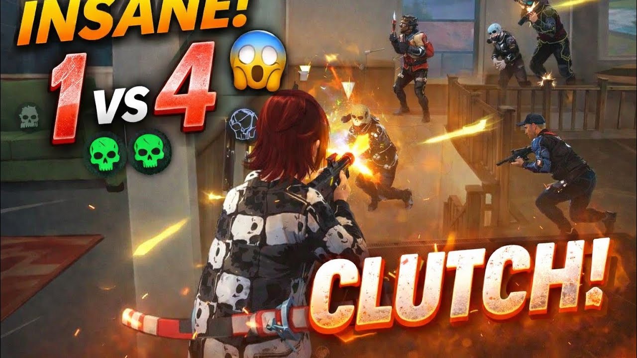 Last Man Standing! Crazy 1v4 Clutch | Free Fire Ranked | fyreArun