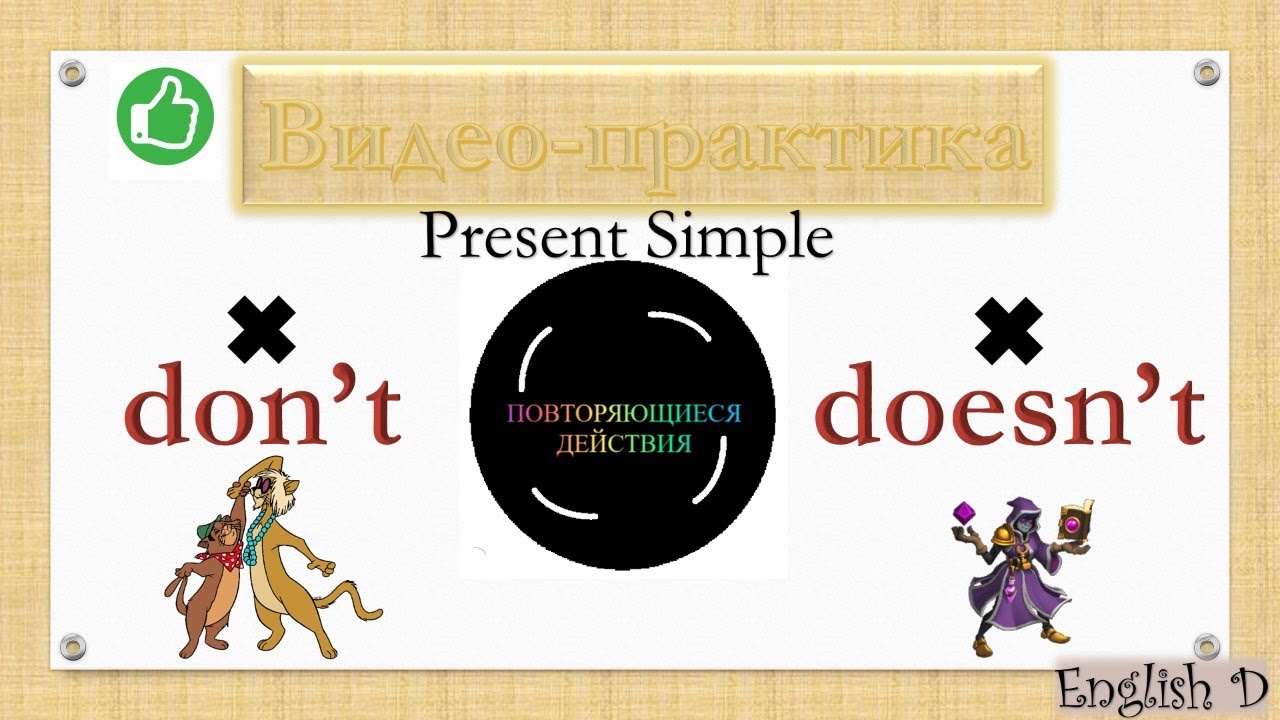 PRESENT SIMPLE  negative (отрицание) Урок практика