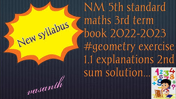 NM 5th std maths 3rd term #geometry exercise 1.1 explanation 2nd sum solution..@NishantMaths95 ...