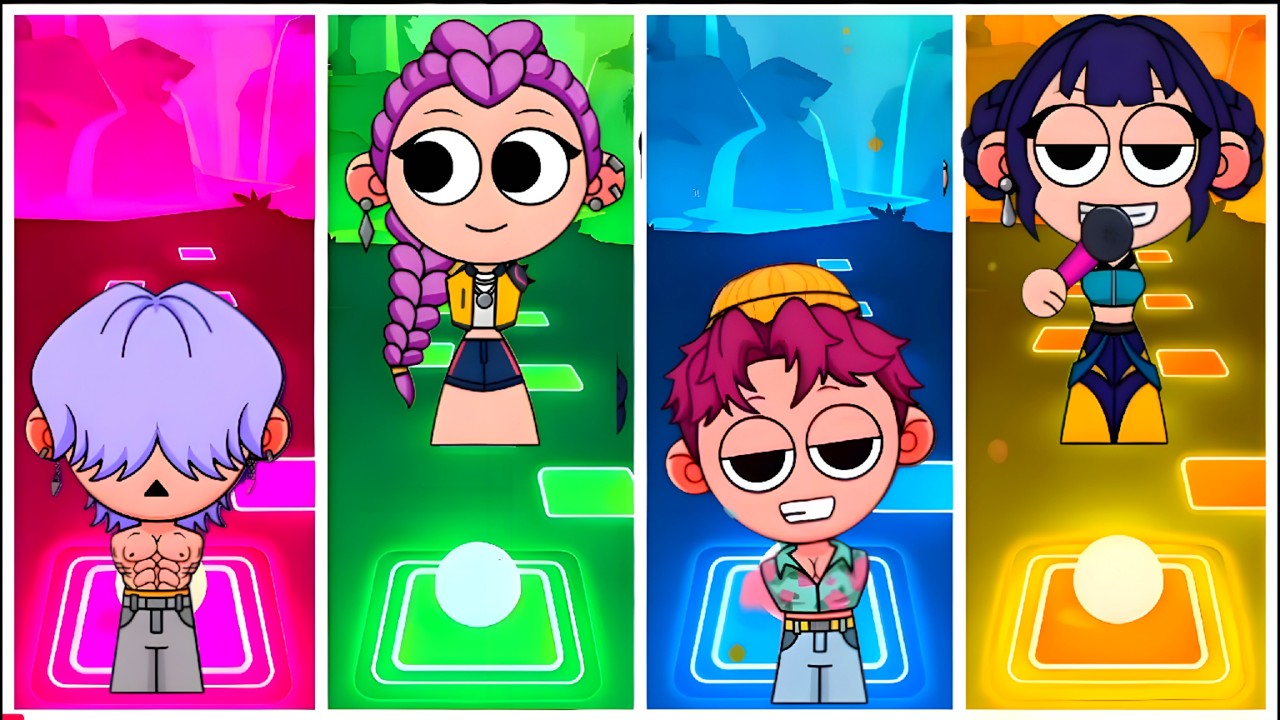 SAJA BOYS VS HUNTRIX TILES HOP EDM RUSH! Part  68