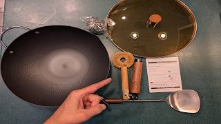 What comes with this flat bottom nonstick wok pan? - WANGYUANJI Carbon Steel Wok with Lid, 12.6' Ham