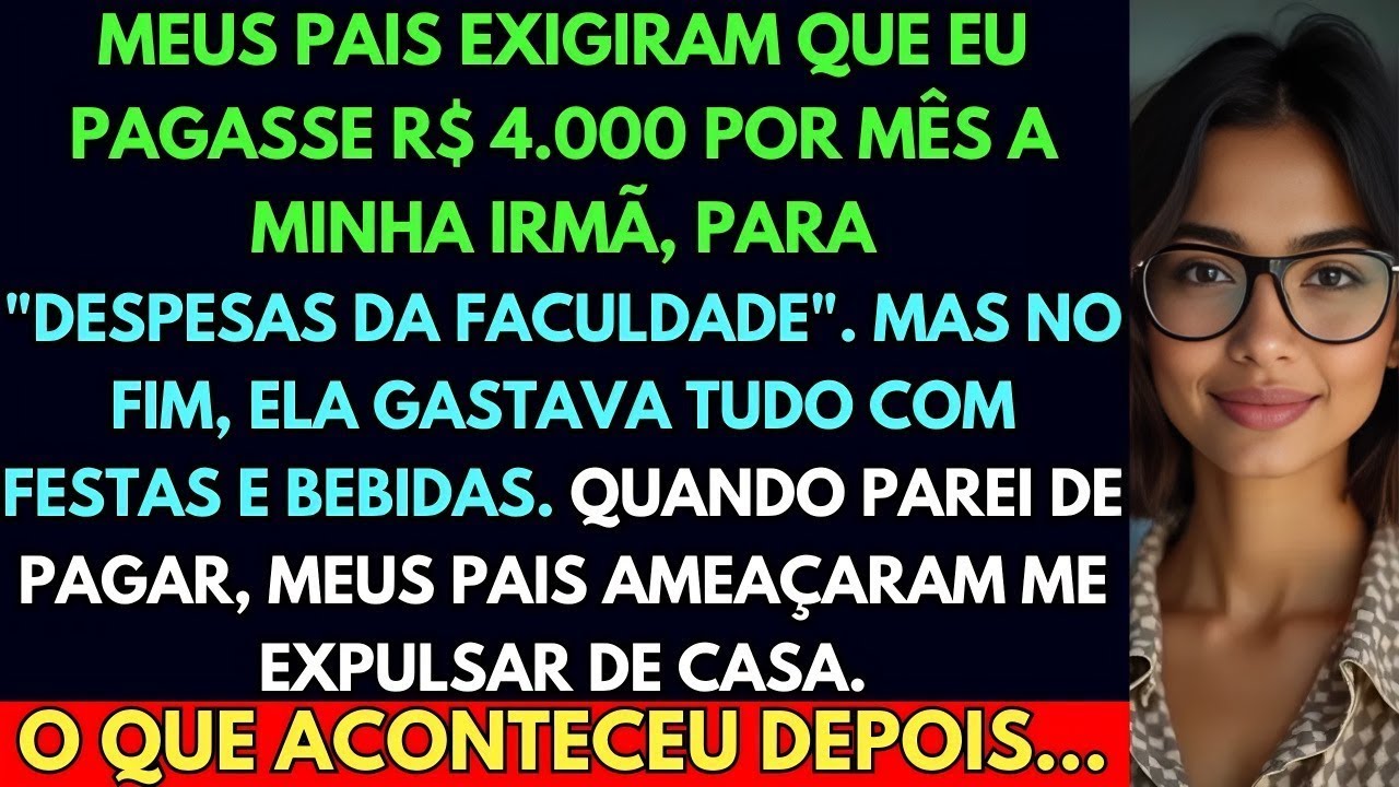 Minha Irmã Gastava os R$4000 da Faculdade com Farra. Quando Cortei Ajuda, Meus Pais me Expulsaram