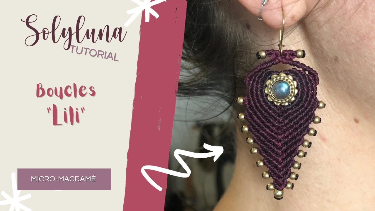 Boucles d'oreilles boho en macramé - France