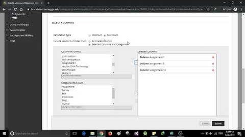 Creating Maximum/Minimum Column In Blackboard