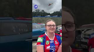 Car ploughs into crowd of Knights fans | 9 News Australia