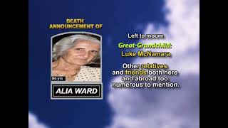Alia Ward ~ Medium Obituary