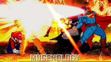 Mario & Ryu vs Superman & Batman - 2v2 Versus Mode - MUGEN Multiverse