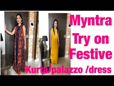 Myntra Kurta Palazzo Set haul | Latest Kurta Palazzo Sets | FESTIVE KURTI  HAUL - YouTube