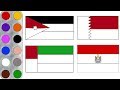 تعليم رسم وتلوين اعلام الدول العربية للاطفال (1)/  learning Arab countries flag for kids