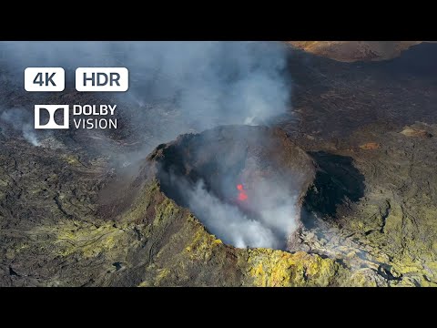 Inside the Active Icelandic Volcano: HDR 4k Drone Flight