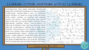 Exercise No.159 @ 95 WPM - Pitman Shorthand Dictation - KZ Learning