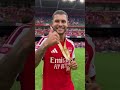A first winners medal for Bruno Guimarães at Arsenal 🏅