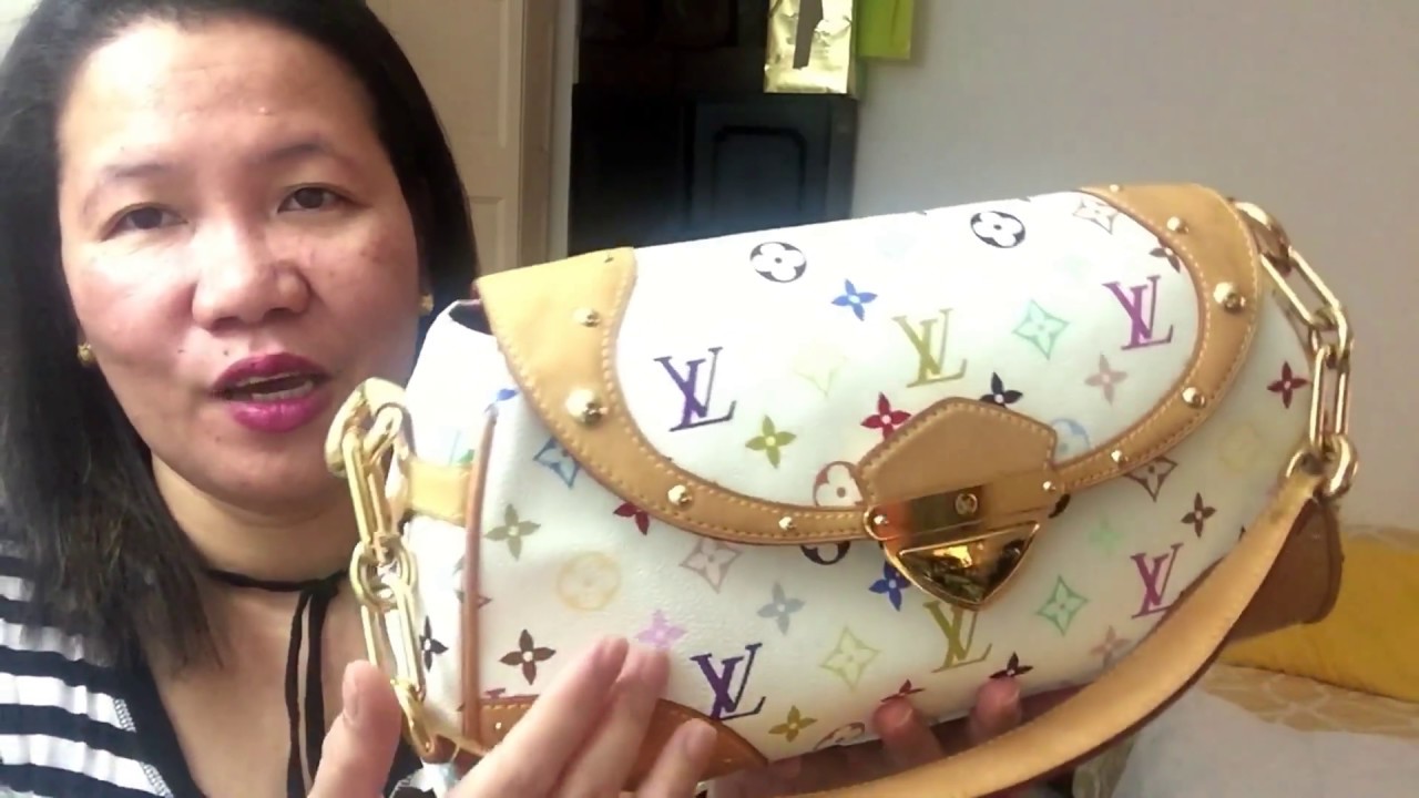 Louis Vuitton Takashi Murakami White Multicolor Beverly MM Handbag