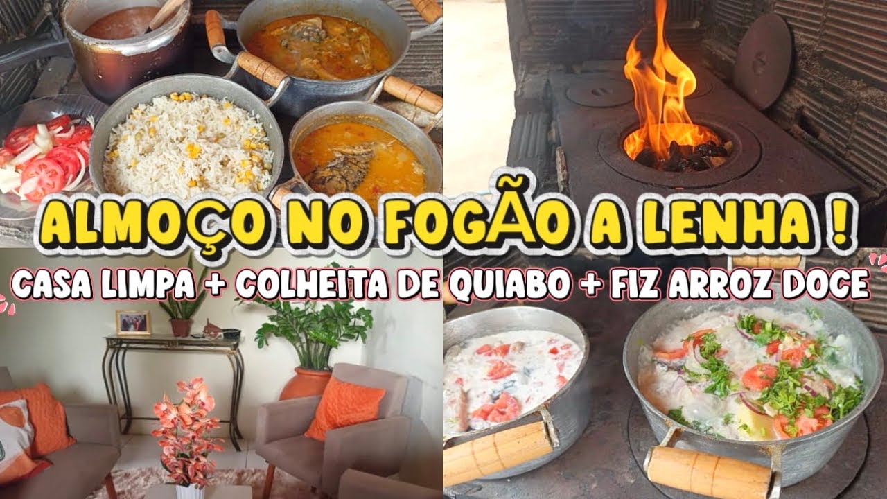 MOQUECA DE PEIXE NO FOGÃO A LENHA + ARROZ DOCE + CUIDADO COM A CASA 