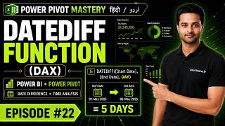 DAX DATEDIFF Function Explained | Power BI & Power Pivot Hindi/Urdu