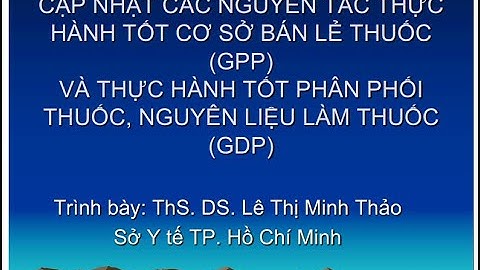 Nguyên tắc thực hành tốt cơ sở bán thuốc