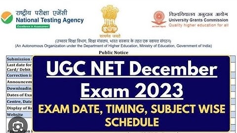 UGC NET Dec 2023 : Application form & Exam  Date ।। Ugc Net Form Fill Up 2023 ।। Net Exam Update