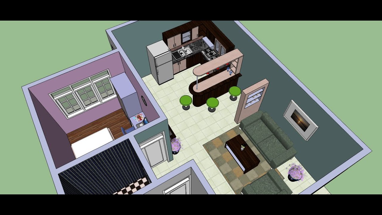 Make an Interior Design  with Google Sketchup  YouTube