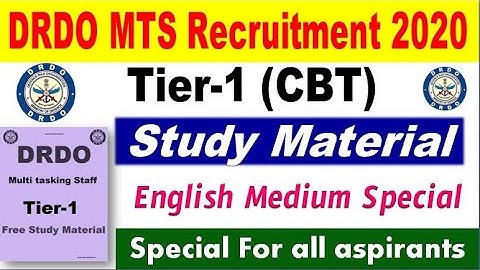 DRDO MTS Tier 1 Study material English Medium for all aspirants By SRINIVASMech
