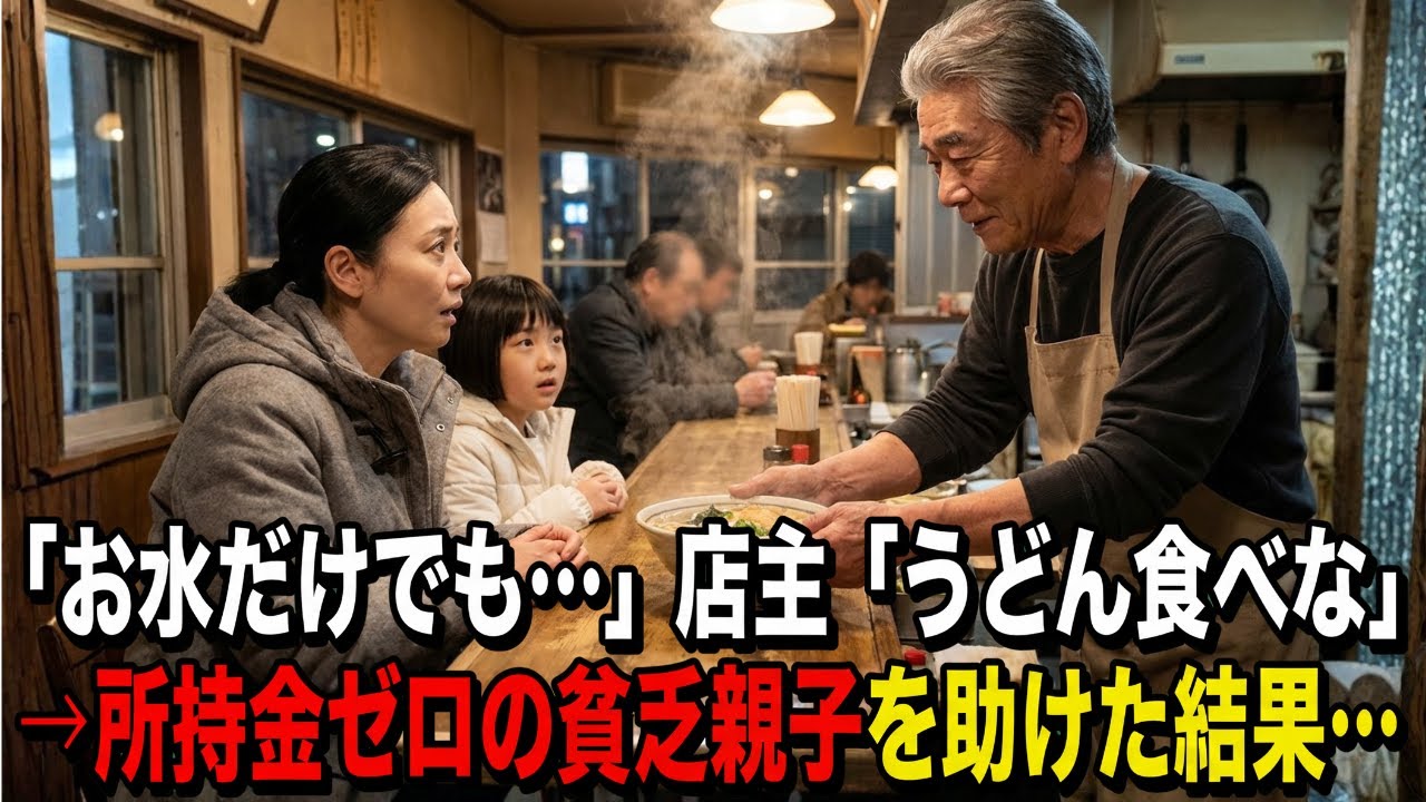 廃業寸前の定食屋に凍える母子が来店「お水だけでも…」店主「うどん食べな」→数ヶ月後、亡き妻が遺した手紙を開くと…58歳店主が声を上げて泣いた理由【感動する話】