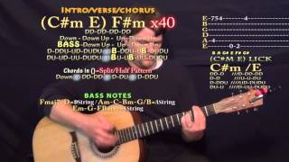 Real Friends (Kanye West) Guitar Lesson Chord Chart in C#m Minor