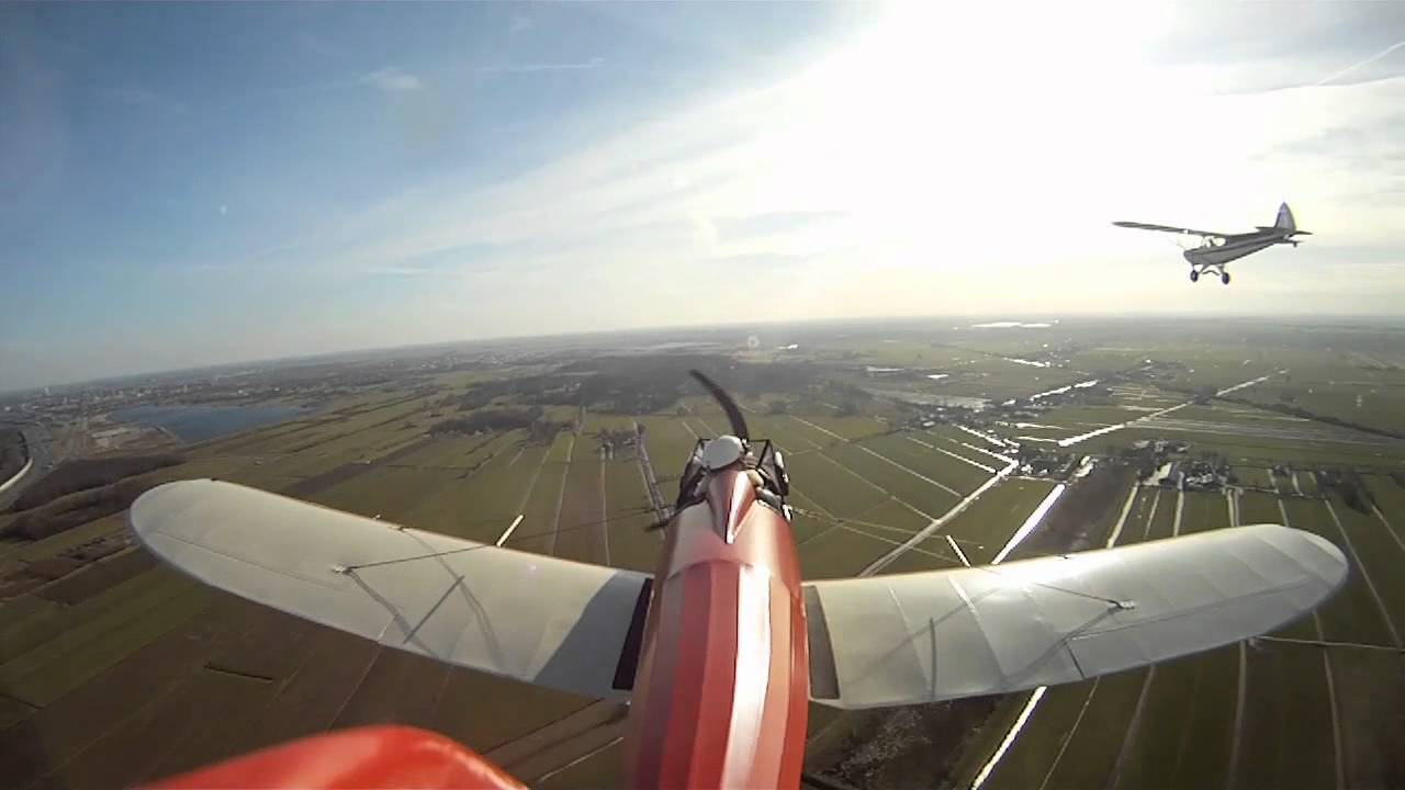 Bowers Fly Baby with Super Cub and strafing Falco