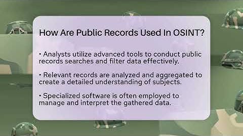 How Are Public Records Used In OSINT? - Tactical Warfare Experts