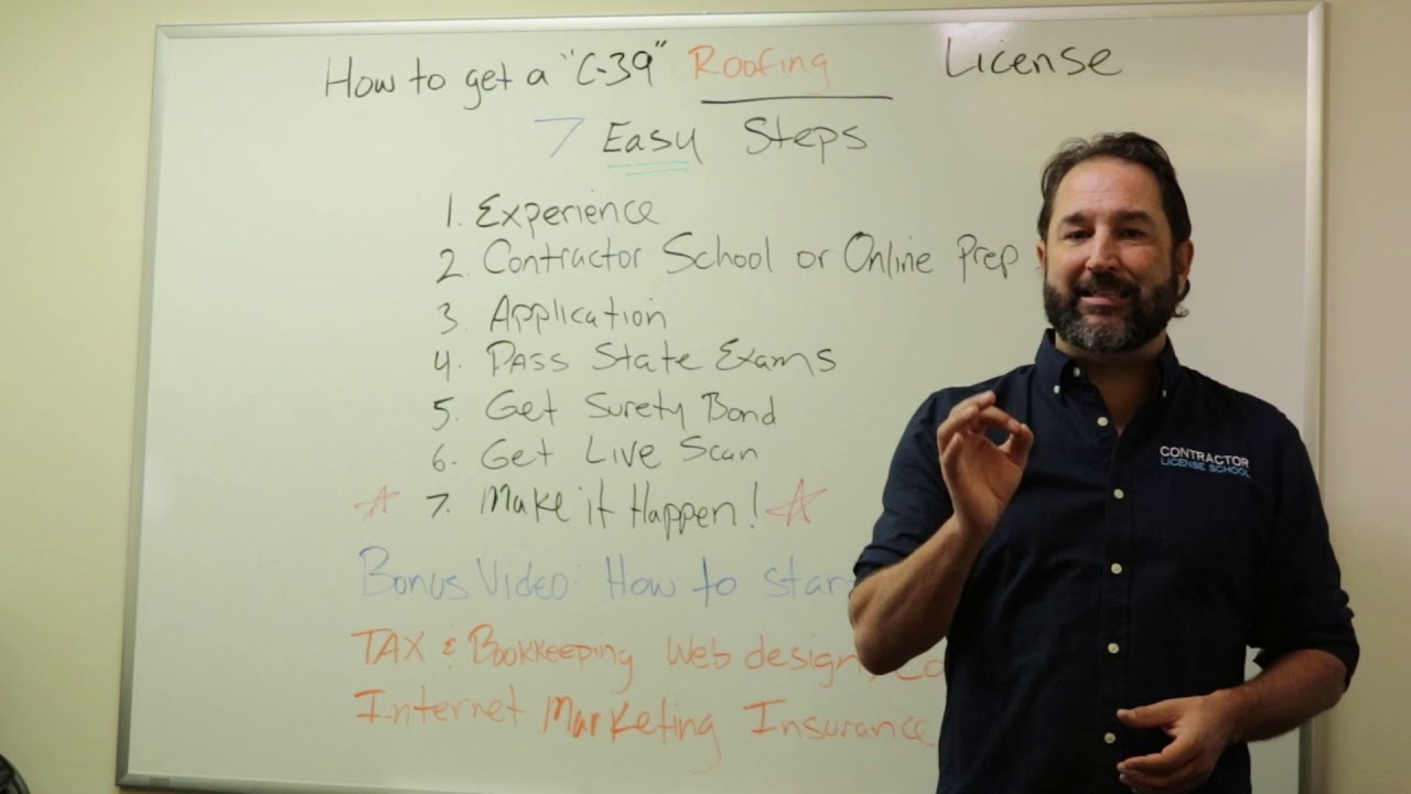 How to get a Roofing Contractor License (C39) YouTube