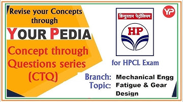 Concepts Through Questions | HPCL | Fatigue Loading & Gear Design| Machine Design | Verender Saklani