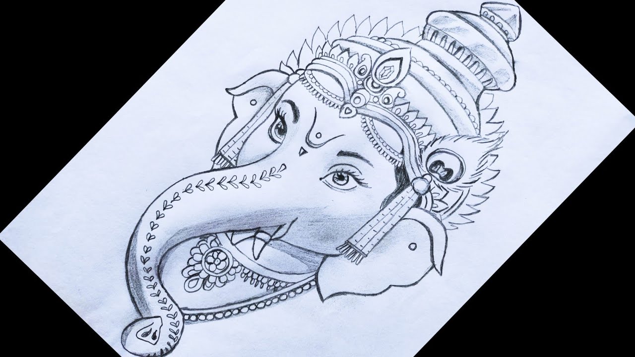 Freetoedit Ganesh Ganesha Hindu God Ganpati - Ganpati Pencil Sketch, HD Png  Download , Transparent Png Image - PNGitem