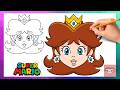 How To Draw Princess Daisy - Head from Super Mario | Drawing Tutorial